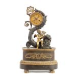 LESIEUR AND PONS, AN EARLY 19TH CENTURY FRENCH BRONZE AND ORMOLU MANTEL CLOCK