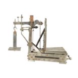 AN UNUSUAL 19TH CENTURY FRENCH STEEL AND BRASS MOUNTED WEIGHING SCALES