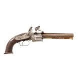 A RARE E. H. COLLIER PATENT FIVE-SHOT FLINTLOCK REVOLVER, NO. 24