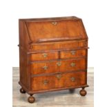 A WILLIAM AND MARY WALNUT BUREAU OF SMALL SIZE