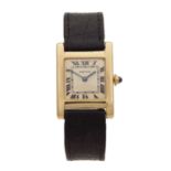 A CARTIER 18CT GOLD TANK GENTLEMAN'S WRIST WATCH, HALLMARKED "JC, LONDON, 1968"