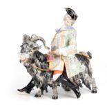 A 19TH CENTURY MEISSEN PORCELAIN GROUP OF COUNT BRUHL'S TAILOR