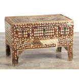AN 18TH CENTURY PERSIAN MOTHER OF PEARL AND TORTOISESHELL INLAID OTTOMAN