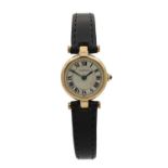 A LADIES 18CT GOLD CARTIER VENDOME QUARTZ WRIST WATCH
