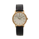 A 1970S 9CT GOLD OMEGA AUTOMATIC WRIST WATCH