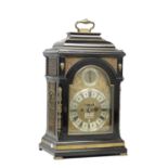 JOHN ELLICOTT, LONDON, A MID 18TH CENTURY ORMOLU-MOUNTED EBONISED QUARTER REPEATING BRACKET CLOCK