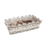 A GEORGIAN LEAD RECTANGULAR PLANTER