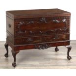 A GEORGE II MAHOGANY SILVER CHEST IN THE MANNER OF THOMAS CHIPPENDALE