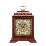 THWAITES & REED, LONDON. AN EARLY 20TH CENTURY MAHOGANY DOUBLE FUSEE BRACKET CLOCK