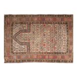 A FINE CAUCASIAN SHIRVAN WOOL PRAYER RUG