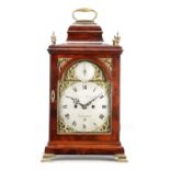 JAMES MITCHELL, LONDON. A GEORGE III FIGURED MAHOGANY VERGE BRACKET CLOCK