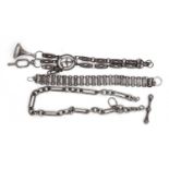 THREE 18TH CENTURY CUT STEEL WATCH CHAINS