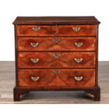 AN EARLY 18TH CENTURY WALNUT CHEST OF DRAWERS