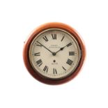VOKES, BATH. A 19TH CENTURY MAHOGANY 8" DIAL FUSEE WALL CLOCK
