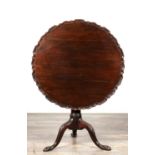 A GEORGE III MAHOGANY TILT-TOP TRIPOD TABLE