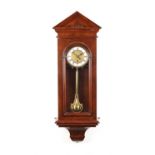 A 20TH CENTURY MAHOGANY 400-DAY TORSION WALL CLOCK