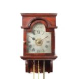 CLEMENTS, OXFORD. A LATE GEORGE III MAHOGANY HOODED WALL CLOCK WITH ALARM