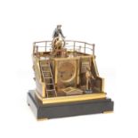 GUILMET, PARIS. A LATE 19TH CENTURY FRENCH INDUSTRIAL AUTOMATON "HELMSMAN" TABLE CLOCK