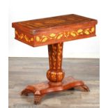AN IRISH 19TH CENTURY KILLARNEY FOLDING GAMES TABLE