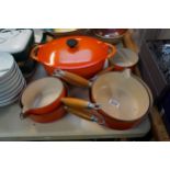 Le Creuset Cast Iron graduated Pan set with casserole dish