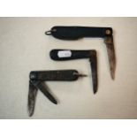 Meecham of Sheffield folding knife and 2 other knives