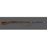 A Pattern 1853 Rifle Musket, second model made by Wilkinson, calibre 0.577 complete with bayonet and