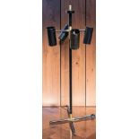 A Circa 1960's floor lamp standard with four adjustable lights, 150cms tall