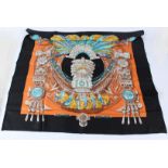 HERMES, PARIS, a silk scarf with Mayan decoration, in original envelope. 87cms x 87cms.