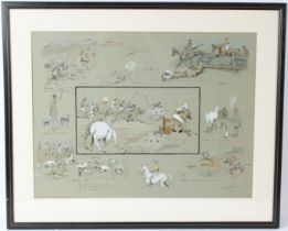 SNAFFLES, CHARLES JOHNSON PAYNE (1884-1967) 'Sport in the Shiney' lithographic print 48cm x 63cm