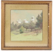 FRANK GALSWORTHY (b.1863) Italianate villa and grounds watercolour and pencil signed and dated