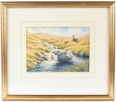 ANDY BECK 'Glendruff Grouse' watercolour, signed and dated 9/94 16.5 x 23cm