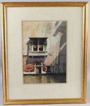 EDWARD SEAGO (1910-1972) 'Venetian Balcony' watercolour Spink Gallery label verso 38 x 26.5cm