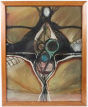 MANNER OF GRAHAM SUTHERLAND Abstract figure oil on card 63 x 50cm