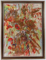 NORMA JAMESON ROI RBA (b.1933) Poppies mixed media on paper 75 x 54.5cm