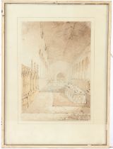 SIR RICHARD WESTMACOTT RA (1775-1856) Interior of a church watercolour inscribed on the reverse 30 x