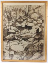 NORMA JAMESON ROI RBA (b.1933) Study of rocks watercolour signed and dated '60 76 x 56cm