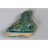 A RARE AND FINE ANCIENT EGYPTIAN TURQUOISE GLAZED FAIENCE COBRA SNAKE