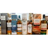 4 bottles of single malt whisky, The Macallan Fine Oak 10 years old 40% 700ml, Bowmore Legend