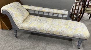 An upcycled Victorian chaise longue L186cm D 59cm