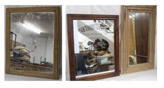 Three mirrors to include Southern Comfort advertising mirror 53cm x 56cm and two wooden framed