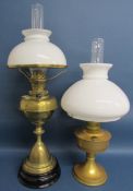 Oil lamp with Young's Central Draught 20 court burner and ceramic base & Aladdin 23 oil lamp