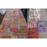 Banjara style patchwork tapestry bedspread and mats