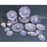 Spode Italian table ware includes plates 26.5cm & 23cm, fruit bowl, serving plates, cup, pot etc