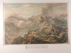 J B Pyne: a 19th century hand-coloured lithograph of "The vales of Ennerdale and Buttermere",