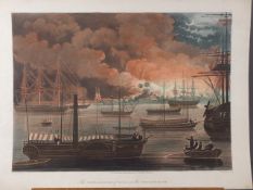 A folio of 19th century hand-coloured lithographs and other prints, Indian maritime scenes including