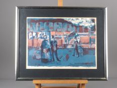Peter W McLellan: lithograph, “Victorian Railway Station” numbered 2/10, in silvered strip frame