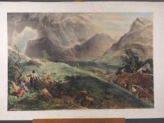 J B Pyne: a folio of eleven 19th century hand-coloured lithographs, Lakeland views including Wast