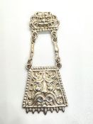 An unusual and heavy silver brooch, stamped silver 18.