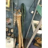 Four fishing rods and flys etc