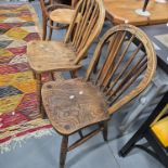 A set of four hoopback kitchen chairs and an Oxford side chair.